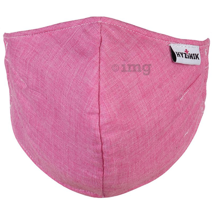 Hyzinik 3 Layer Anti-Pollution Cotton Reusable Face Mask Pink with Pouch