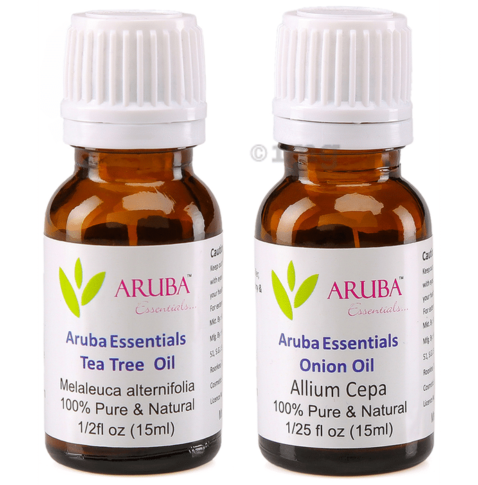 Aruba Essentials Combo Pack of Tea Tree Oil & Onion Oil (15ml Each)