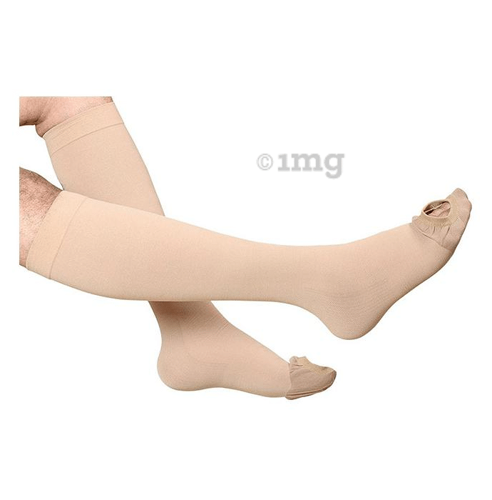 Ontex Instead Cotton Anti Embolism Stockings Knee Length for DVT Prophylaxis Medium Beige