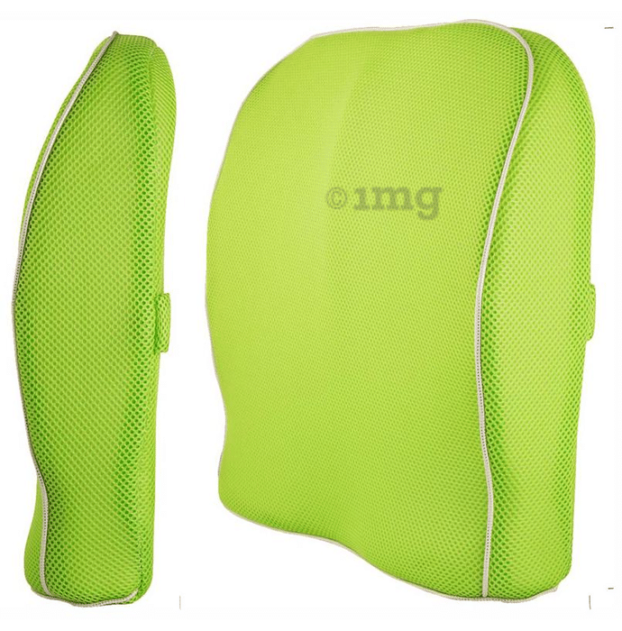 Grin Health Mid Backrest Cushion with Memory Foam Green Ortho Seat