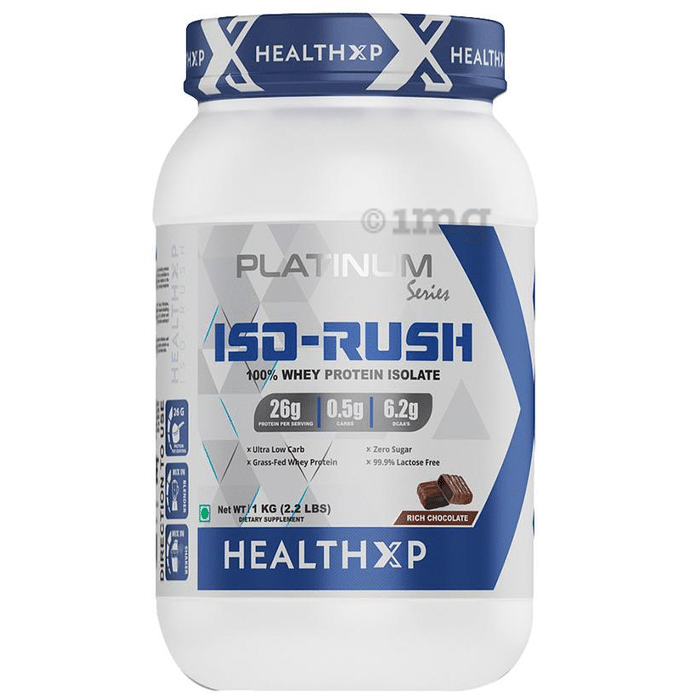 HealthXP Iso-Rush 100% Whey Protein Isolate Rich Chocolate