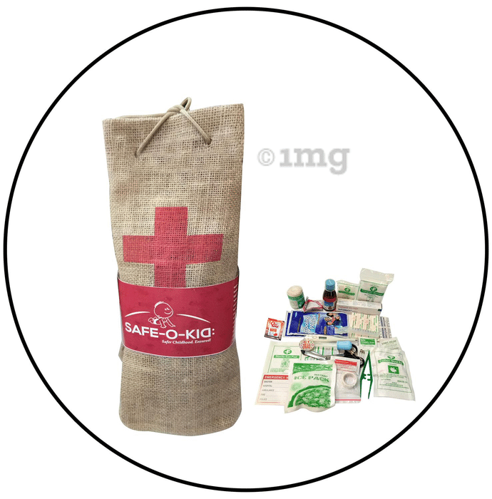 Safe-O-Kid First Aid Kit with Jute Bag