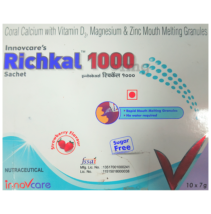 Richkal 1000 Sugar Free Granules Strawberry
