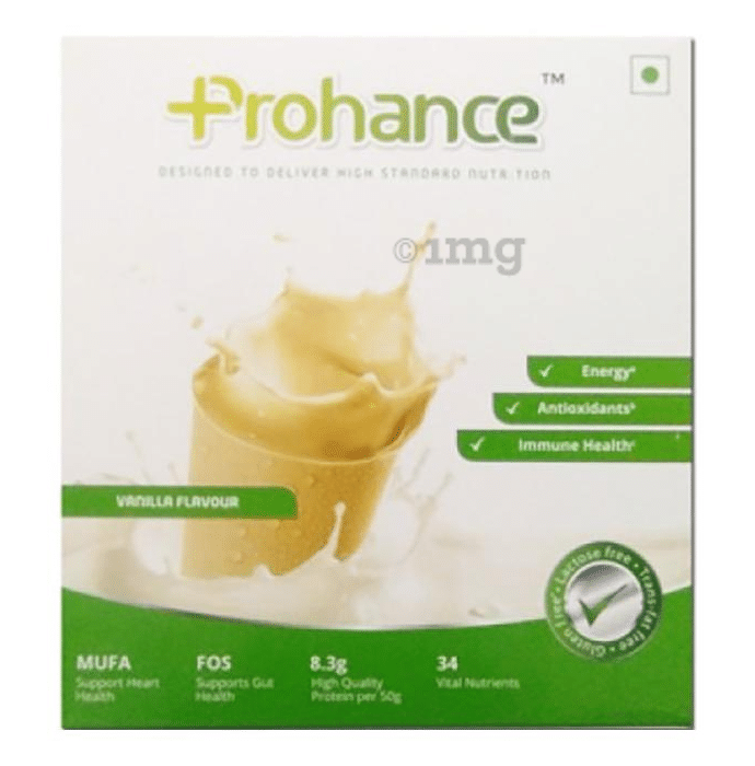 Prohance Complete Nutritional Drink for Energy, Muscle Growth & Immunity | Flavour Powder Vanilla