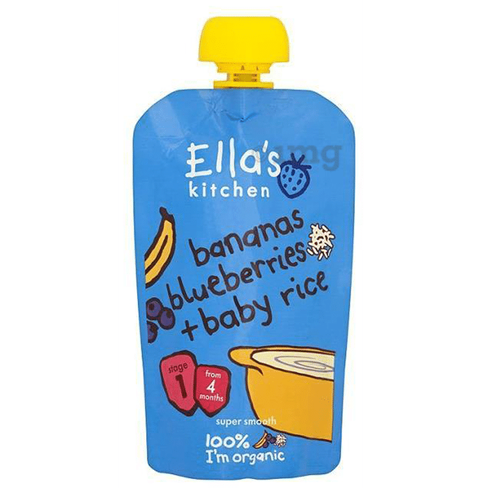 Ella's Kitchen Baby Foods (From 4 months) Bananas Blueberries & Baby Rice