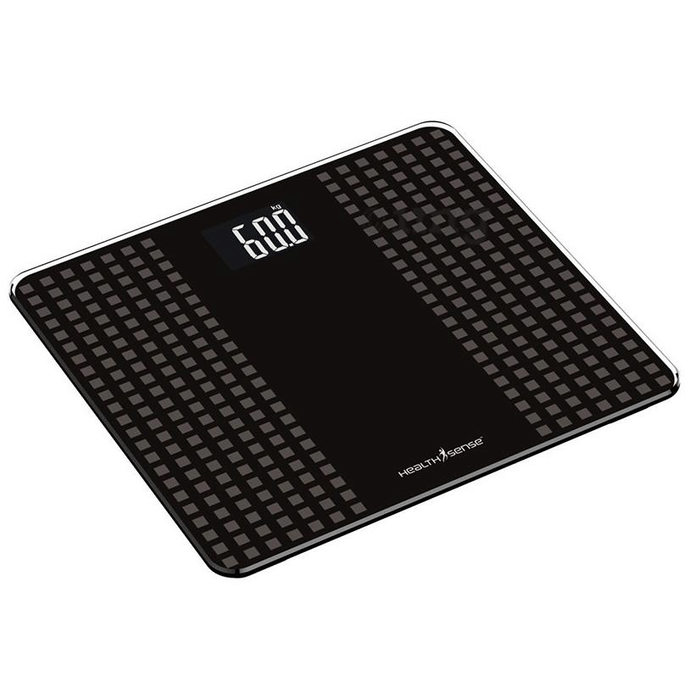 Health Sense PS 117 Glass Top Digital Personal Body Weighing Scale Black