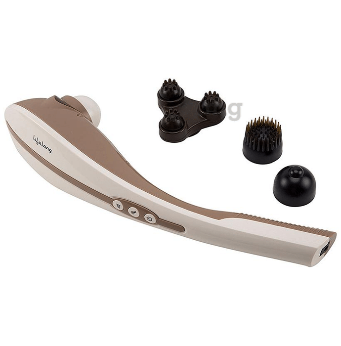 Lifelong LL45 Rechargeable Tapping Body Massager with 3 Attachments Brown