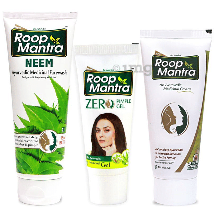 Roop Mantra  Combo Pack of Neem Face Wash 115ml, Zero Pimple Gel 15gm & Face Cream 30gm