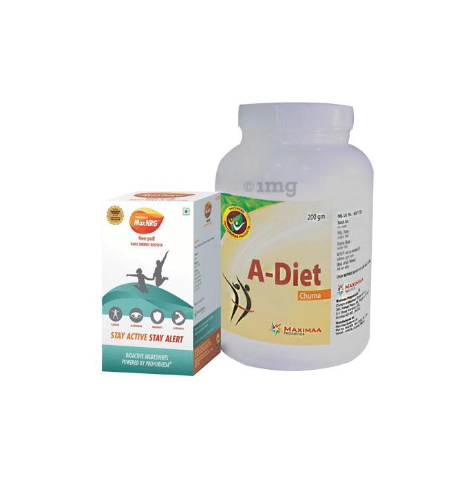 Proyurveda Weight Loss Combo Pack of A-Diet Powder 200gm & Maxnrg Capsule 60