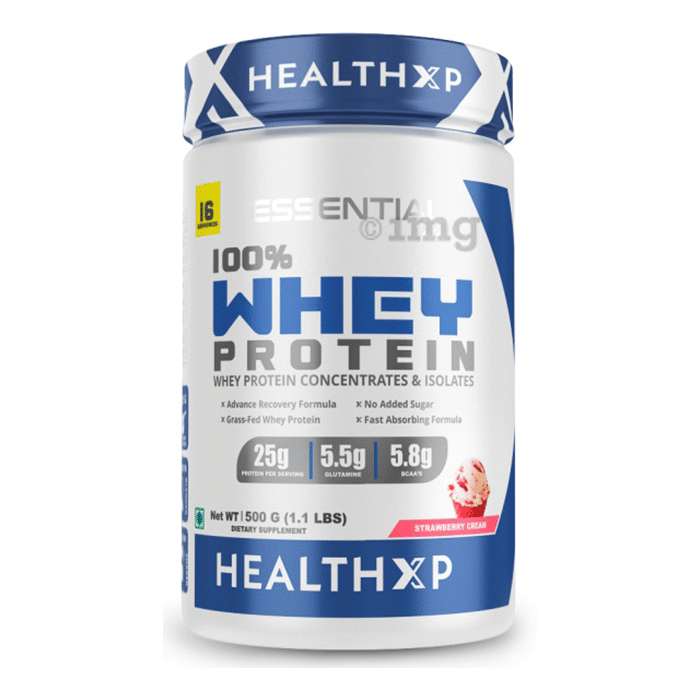 HealthXP 100% Whey Protein Strawberry Cream