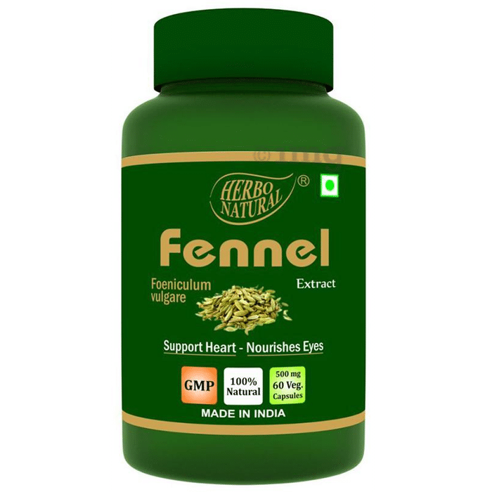 Herbo Natural Fennel (Foeniculum Vulgare) Extract 500mg Veg Capsule