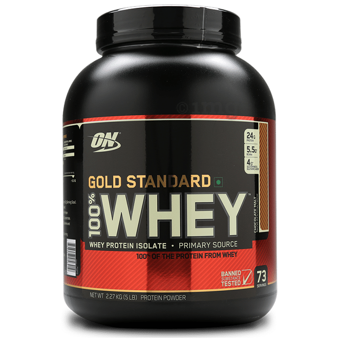 Optimum Nutrition (ON) Gold Standard 100% Whey Protein | For Muscle Recovery | No Added Sugar | Flavour Powder Chocolate Malt