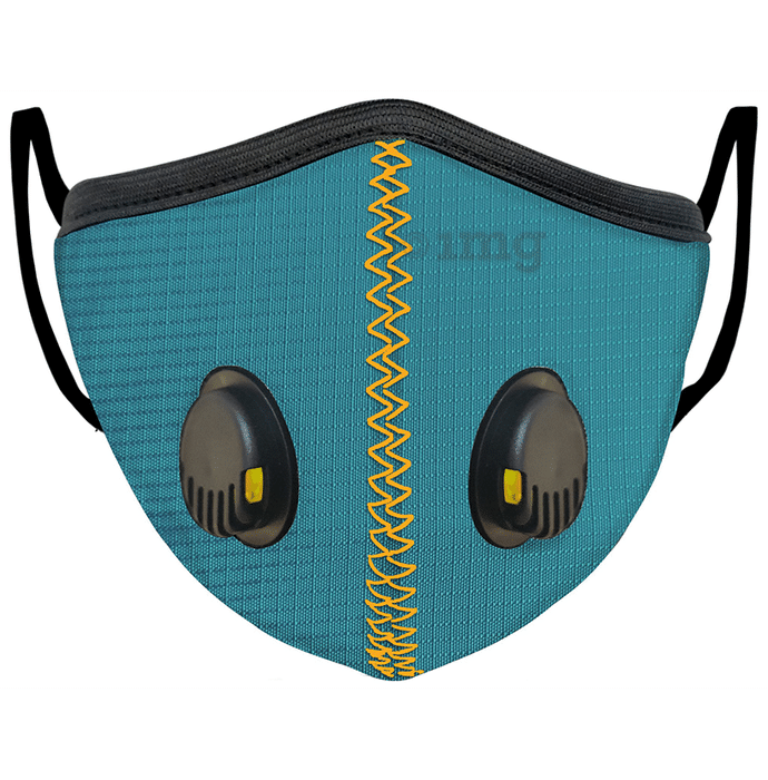 SanNap N95 Anti Pollution Reusable & Washable with Twin Breathing Valves Face Mask Teal