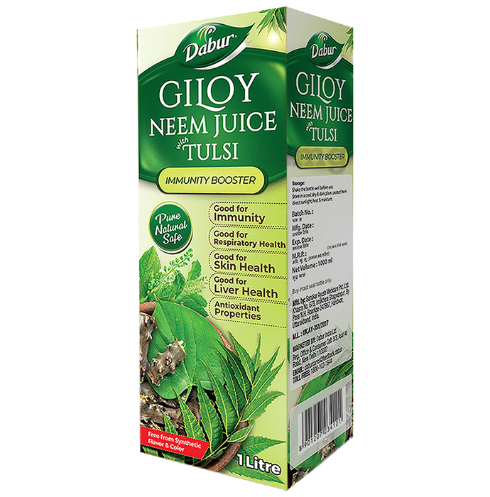 Dabur Giloy Neem Tulsi Juice for Immunity | Supports Respiratory, Skin & Liver Health