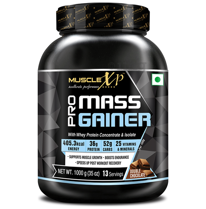 MuscleXP Pro Mass Gainer with Whey Protein Concentrate & Isolate Double  Chocolate