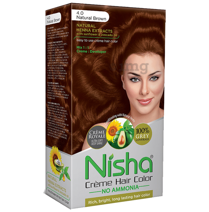 Nisha Creme Hair Color Natural Brown