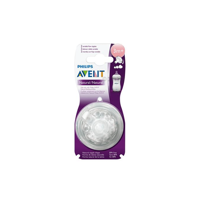 Philips Avent Natural Teat One Slot Variable Flow 3m+