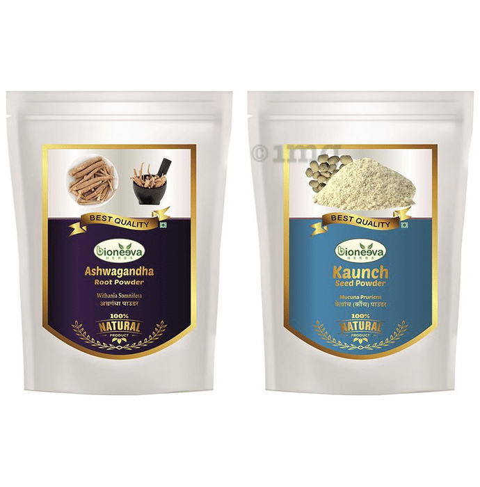 Bioneeva Herbs Combo Pack of Ashwagandha Root & Kaunch Seed Powder (100gm Each)