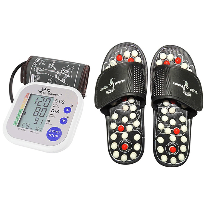 Dominion Care Combo Pack of Accu Paduka Accupressure Massage Slipper & 02 Dr. Morpen BP Monitor