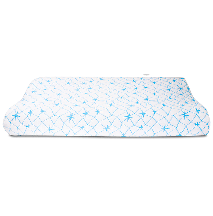 Sleepsia Medium Contour Gel Infused Pillow Blue Star Fabric