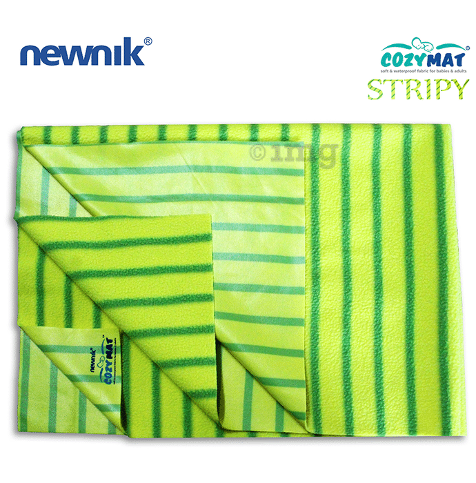 Newnik Cozymat Stripy Soft (Broad Stripes) (Size: 140cm X 200cm) Extra Large Green Apple