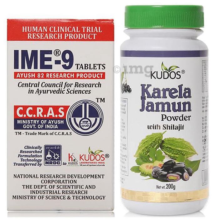 Kudos Combo Pack of IME 9 Tablets & Karela Jamun Powder
