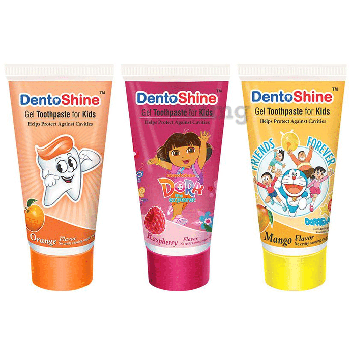 DentoShine Orange Raspberry & Mango Gel Toothpaste for Kids