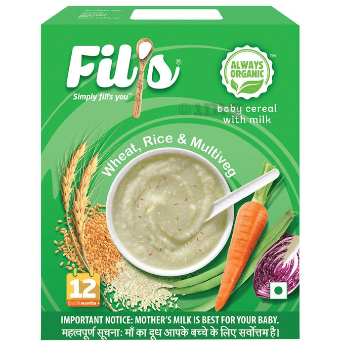 Fil's Baby Cereal with Milk (12 to 36 Months+) Wheat, Rice & Multiveg