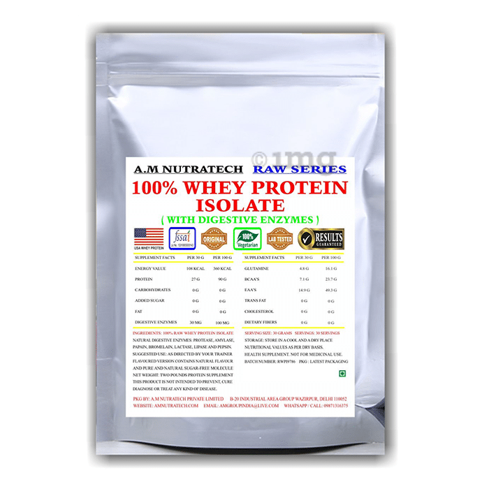 A.M Nutratech 100% Whey Protein Isolate Digestive Enzymes