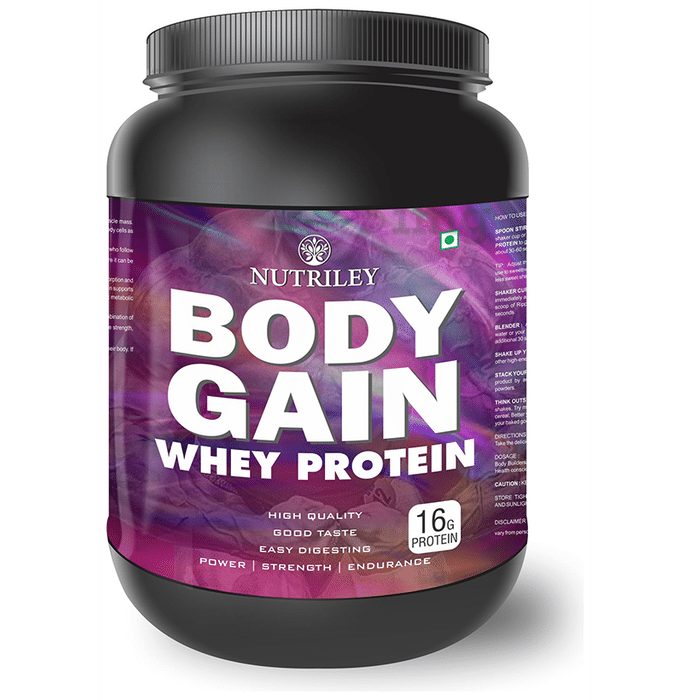 Nutriley Body Gain Whey Protein Strawberry Powder