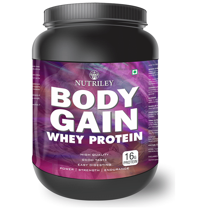 Nutriley Body Gain Whey Protein Strawberry Powder