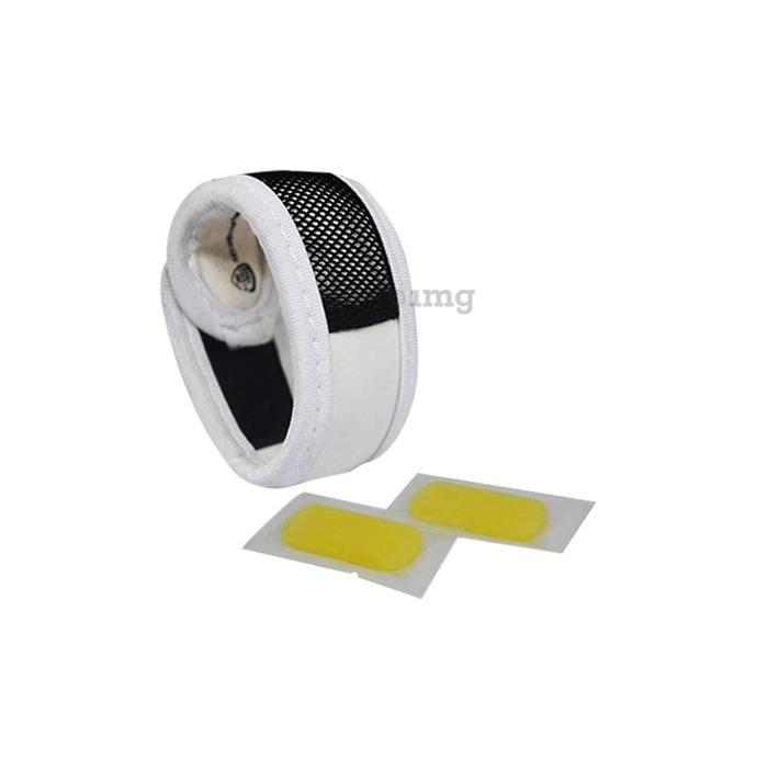 Safe-O-Kid White Anti-Mosquito Band with 2 Refills and Free 6 Anti Mosquito Patches / Stickers