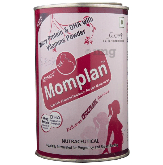Momplan Whey Protein with DHA & Vitamins | Flavour Chocolate Powder