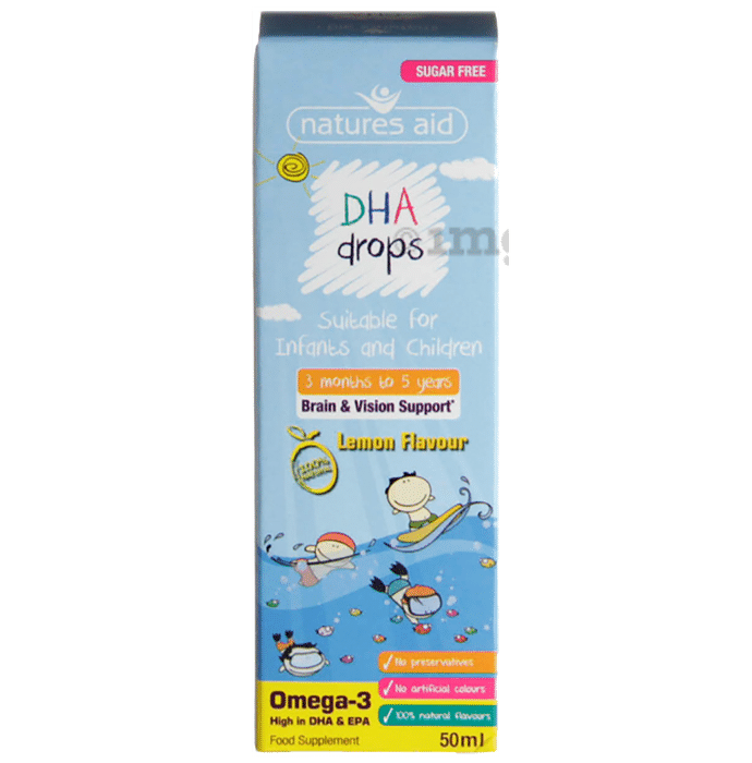 Natures Aid Omega-3 DHA Mini Drops Lemon Drop