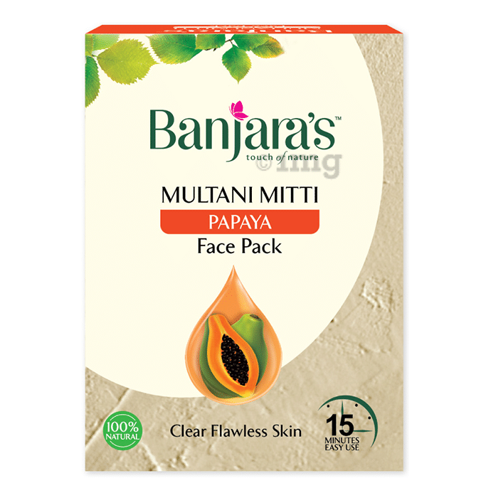 Banjara's Multani Mitti Face Pack Powder Papaya