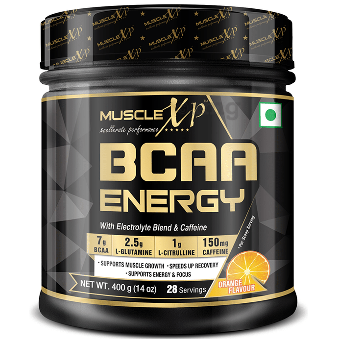 MuscleXP BCAA Energy With Electrolyte Blend & Caffeine Powder Orange