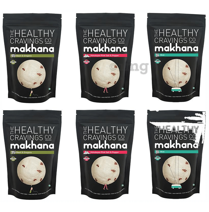 The Healthy Cravings Co Roasted Makhana (45gm Each) Assorted