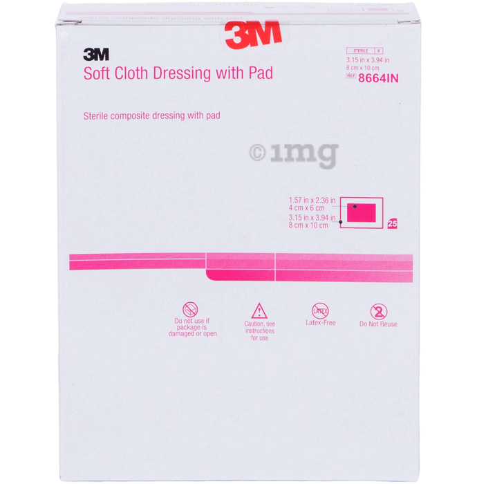 3M Soft Cloth Dressing with Pad 8664A