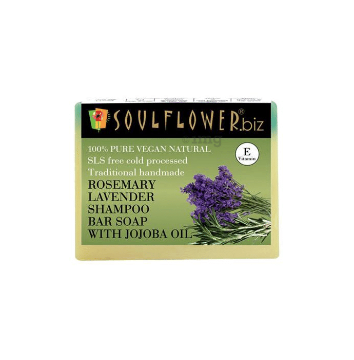 Soulflower Rosemary Lavender Shampoo Bar Soap with Jojoba Oil