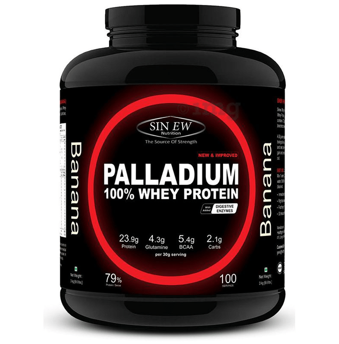 Sinew Nutrition Palladium 100% Whey Protein with Digestive Enzymes Banana