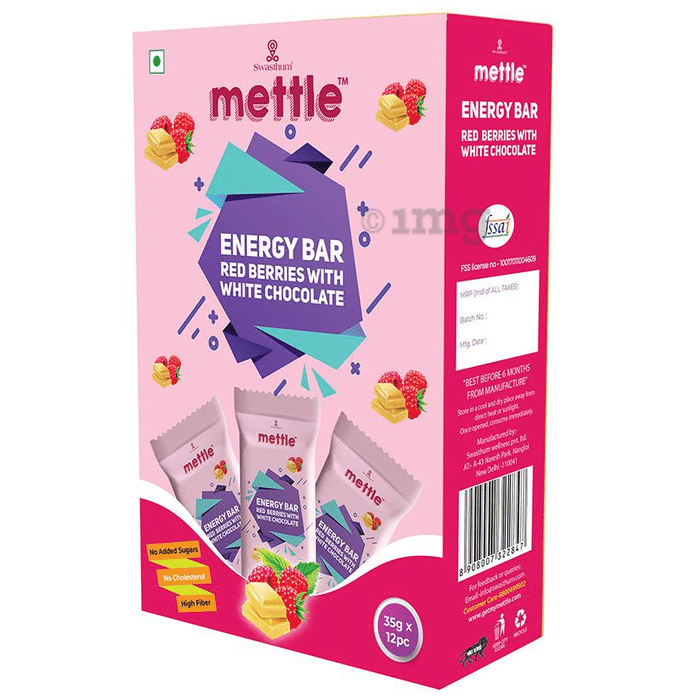 Swasthum Mettle Energy Bar Red Berries with White Chocolate