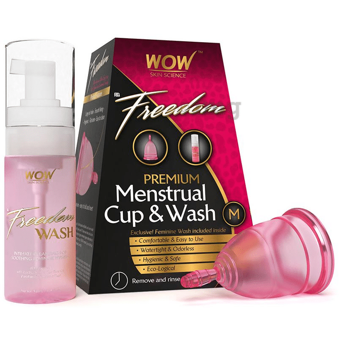 WOW Skin Science Freedom Reusable Menstrual Cup and Wash Medium