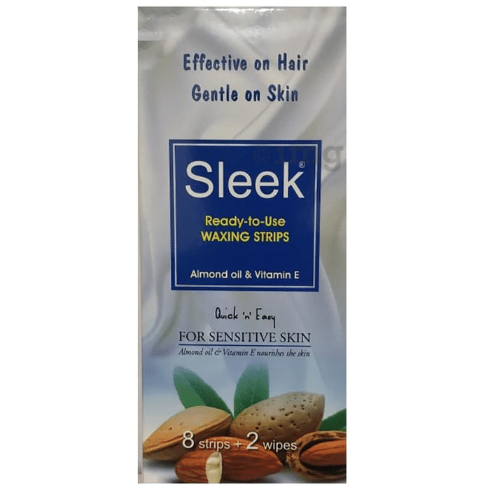 Sleek Ready-To-Use Waxing Strips (8 Strips & 2 Wipes) Sensitive Skin