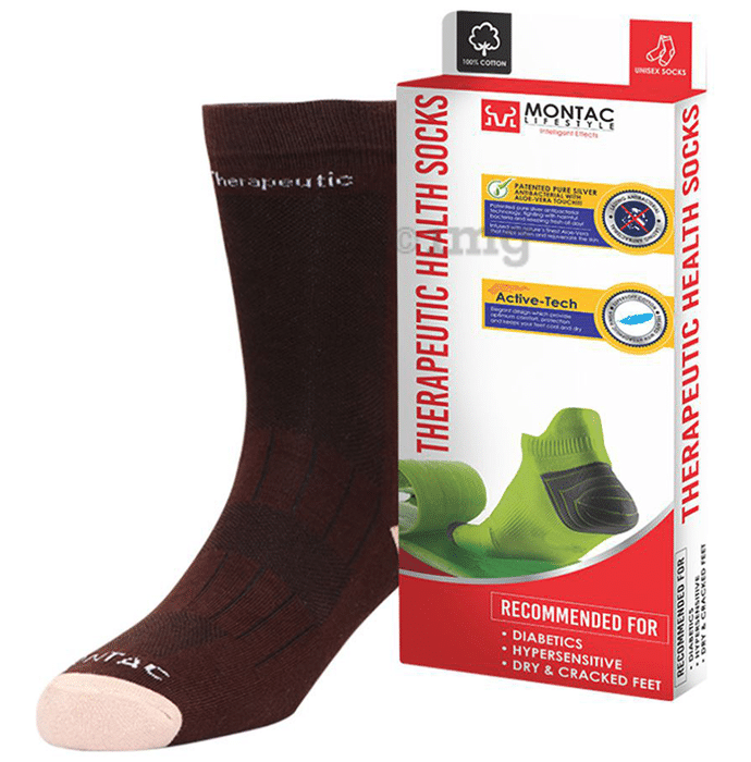 Montac Lifestyle Therapeutic Health Socks Brown