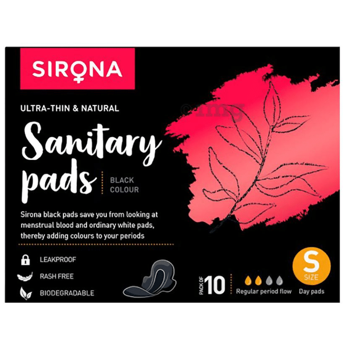 Sirona Ultra-Thin & Natural Small Black Sanitary Pads
