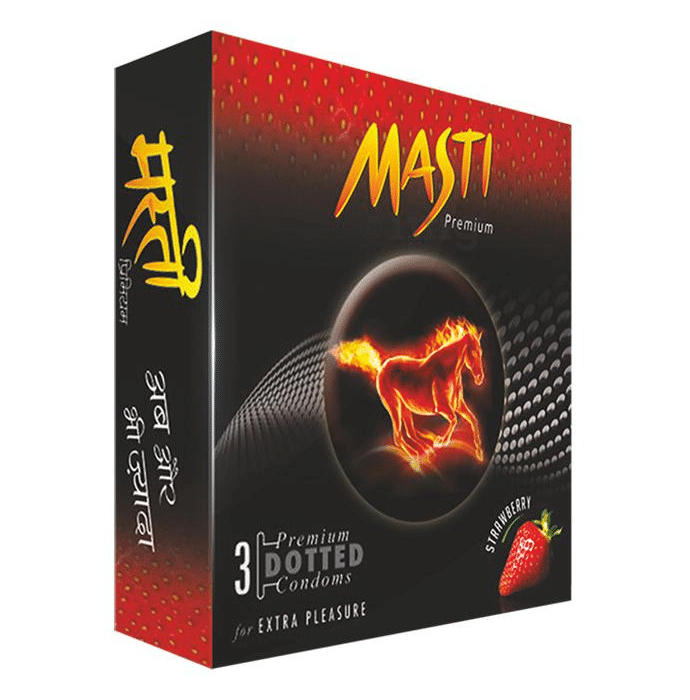 Masti Premium Dotted Condom Chocolate and Strawberry