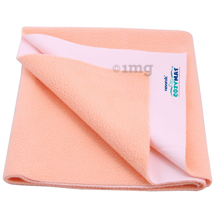 Newnik Cozymat, Dry Sheet (Size: 140cm X 220cm) Single Bed Peach