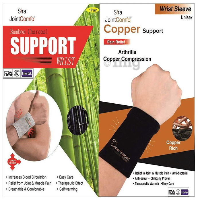 Sira Bamboo Charcoal Wrist Support Small