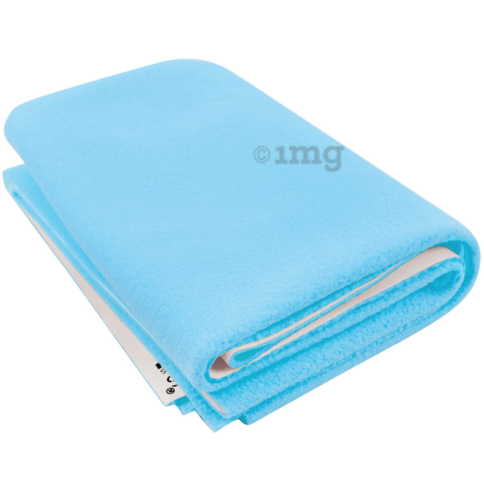 Polka Tots Waterproof & Reusable Dry Mat Bed Protector for New Born Baby Sheet Medium Sky Blue