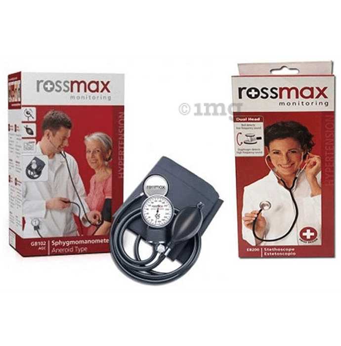 Rossmax Combo Pack of GB102 Aneroid Sphygmomanometer  and EB200 Stethoscope